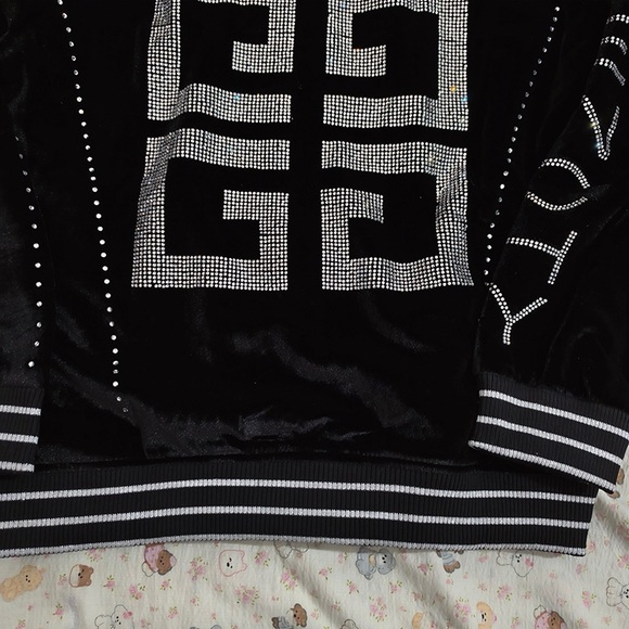 Givenchy Rhinestone Logo Velvet Jacket - Picture 16 of 16